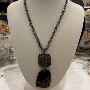 Balenciaga Black and Brown Pendant Necklace ??